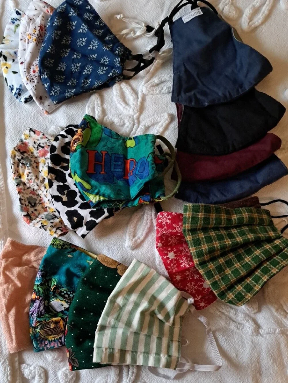Pack of Mixed Reusable Face Masks - Assorted Colors & Prints